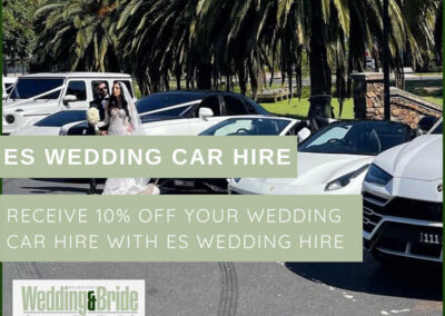 ES Wedding Car Hire – 10% off your wedding car hire