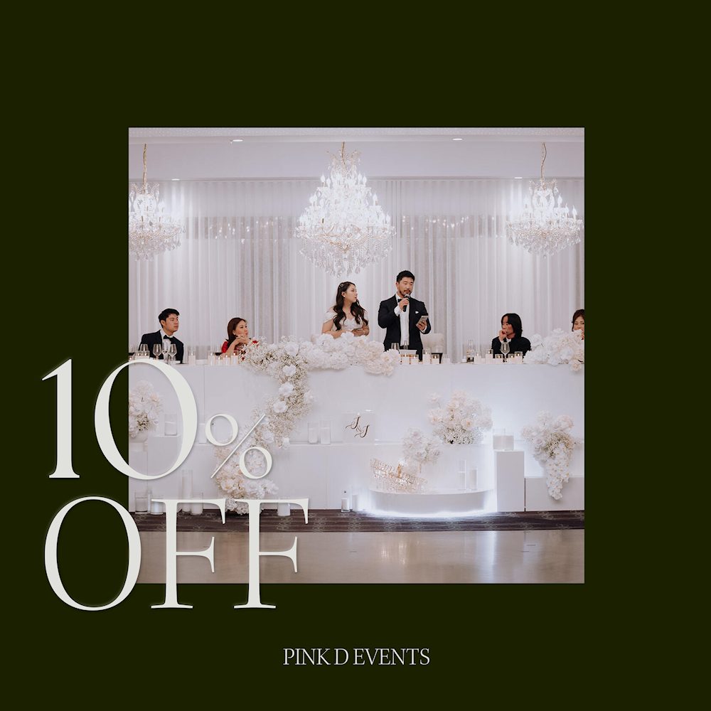 10% Off Your Wedding by Pink D Events