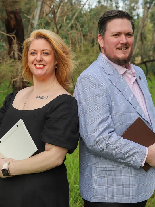 Drake Weddings Melbourne marriage celebrants Marriage celebrants Yvan Drake and Sarah Anderson of Drake Weddings, Melbourne